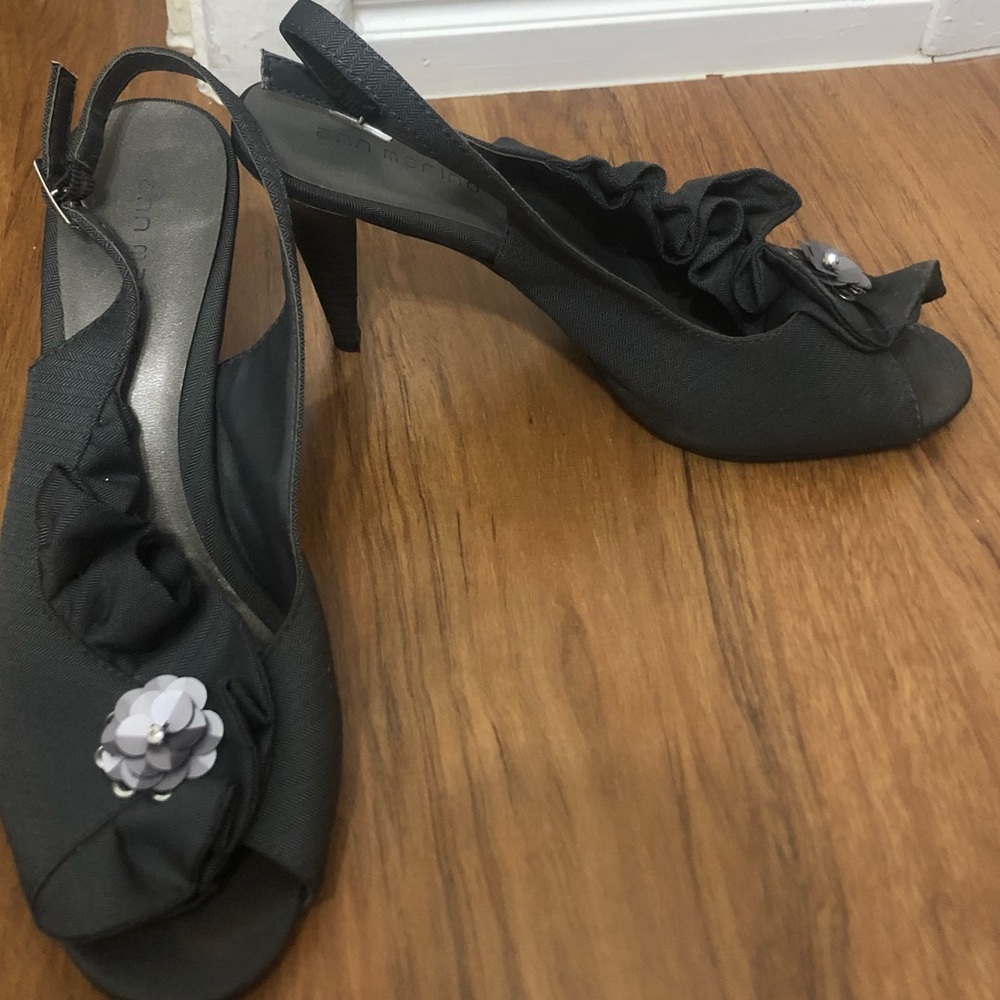 Ann Marino peep toe heels